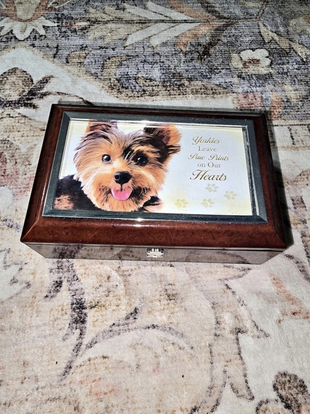 The Bradford Exchange Yorkies Leave Paw Prints on Our Hearts Music Box Music Box